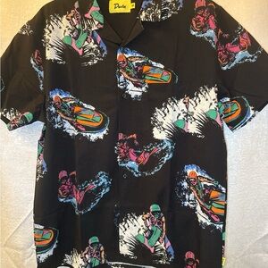 Black Jet Ski Print Men's Shirt